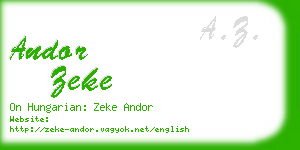 andor zeke business card